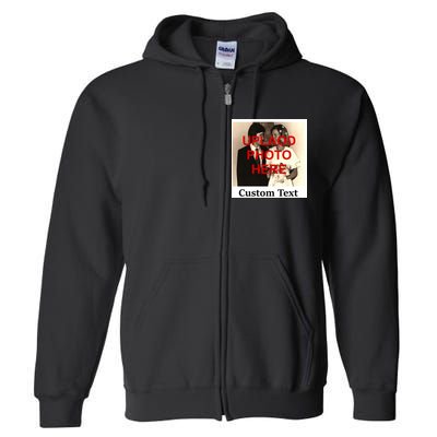 Vintage Polaroid Custom Photo Personalize Text Full Zip Hoodie