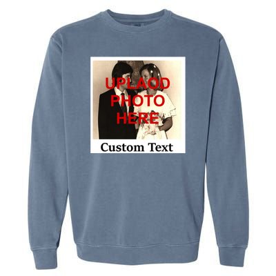 Vintage Polaroid Custom Photo Personalize Text Garment-Dyed Sweatshirt