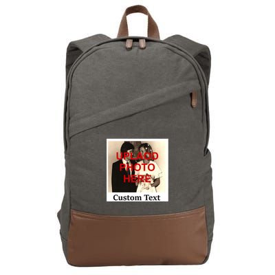 Vintage Polaroid Custom Photo Personalize Text Cotton Canvas Backpack