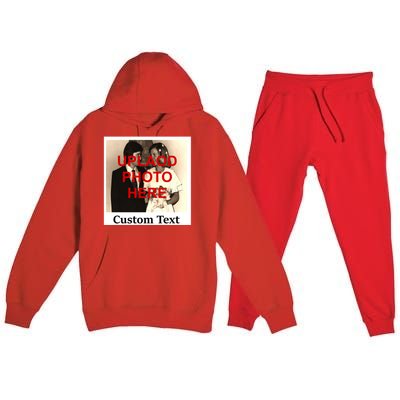 Vintage Polaroid Custom Photo Personalize Text Premium Hooded Sweatsuit Set