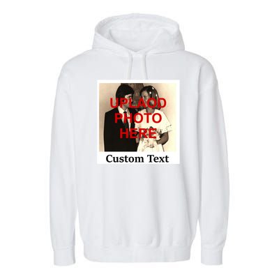 Vintage Polaroid Custom Photo Personalize Text Garment-Dyed Fleece Hoodie