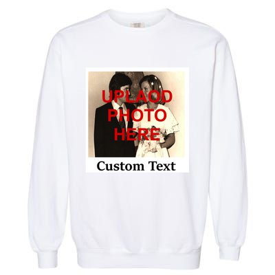 Vintage Polaroid Custom Photo Personalize Text Garment-Dyed Sweatshirt