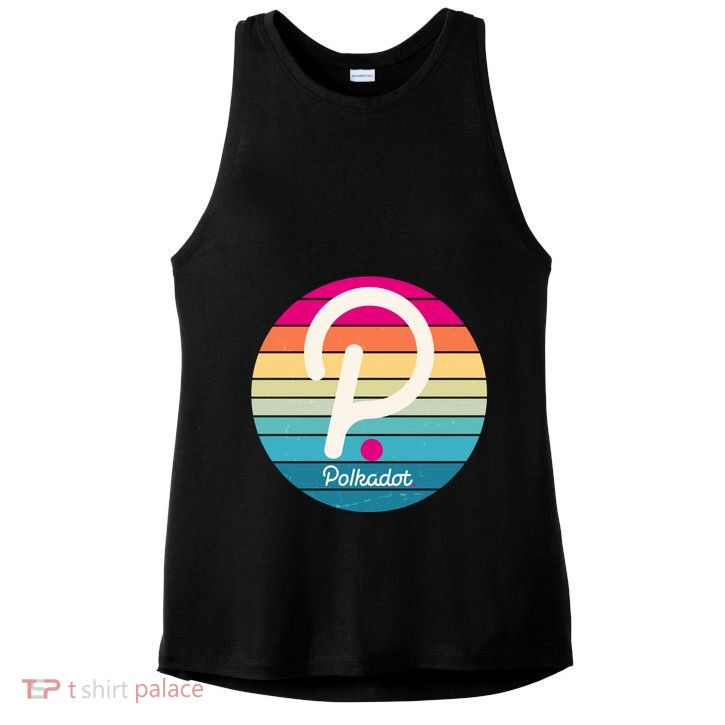 Vintage Polkadot Crypto Currency Logo Ladies PosiCharge Tri-Blend Wicking Tank