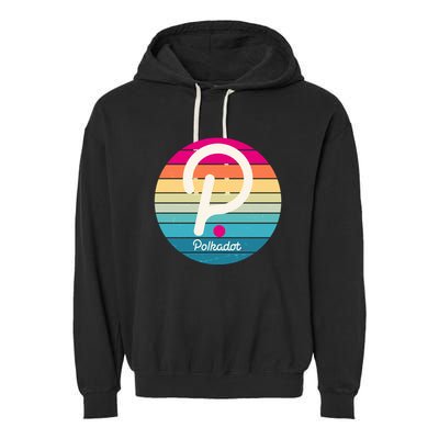 Vintage Polkadot Crypto Currency Logo Garment-Dyed Fleece Hoodie
