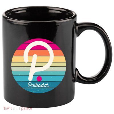 Vintage Polkadot Crypto Currency Logo 11oz C Handle Ceramic Mug