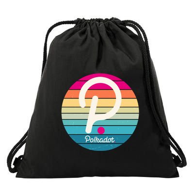 Vintage Polkadot Crypto Currency Logo Drawstring Bag