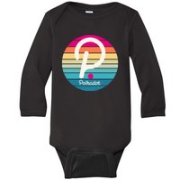 Vintage Polkadot Crypto Currency Logo Baby Long Sleeve Bodysuit