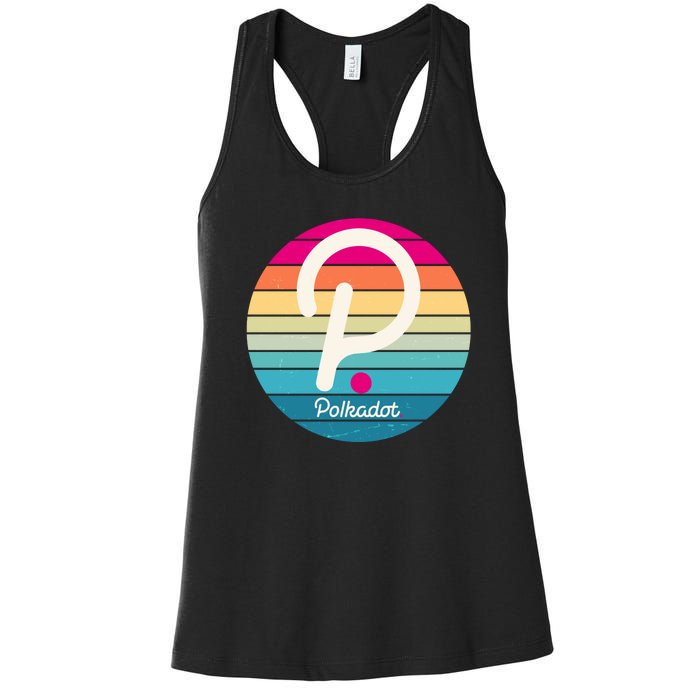 Vintage Polkadot Crypto Currency Logo Women's Racerback Tank