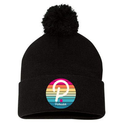 Vintage Polkadot Crypto Currency Logo Pom Pom 12in Knit Beanie