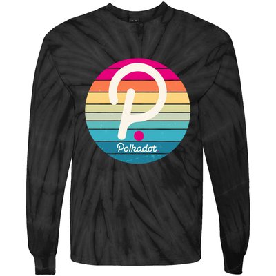 Vintage Polkadot Crypto Currency Logo Tie-Dye Long Sleeve Shirt
