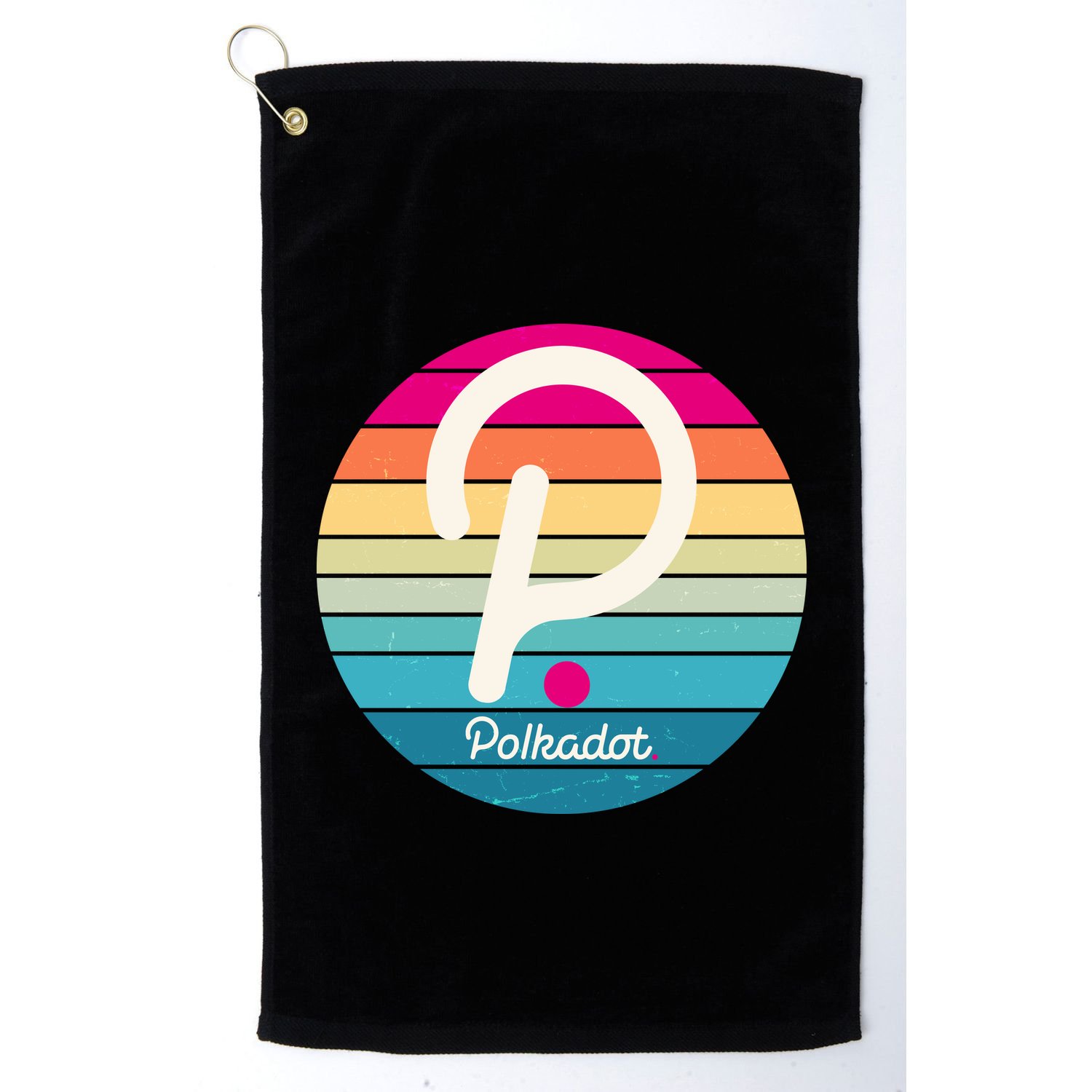 Vintage Polkadot Crypto Currency Logo Golf Towel