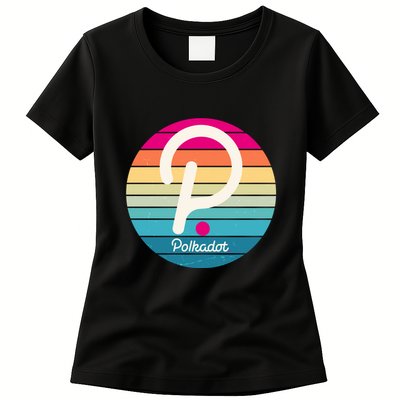 Vintage Polkadot Crypto Currency Logo Womens T-Shirt