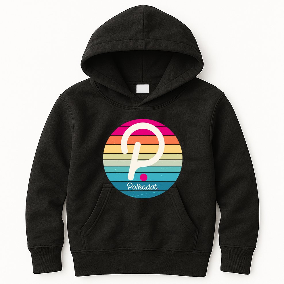 Vintage Polkadot Crypto Currency Logo Kids Hoodie