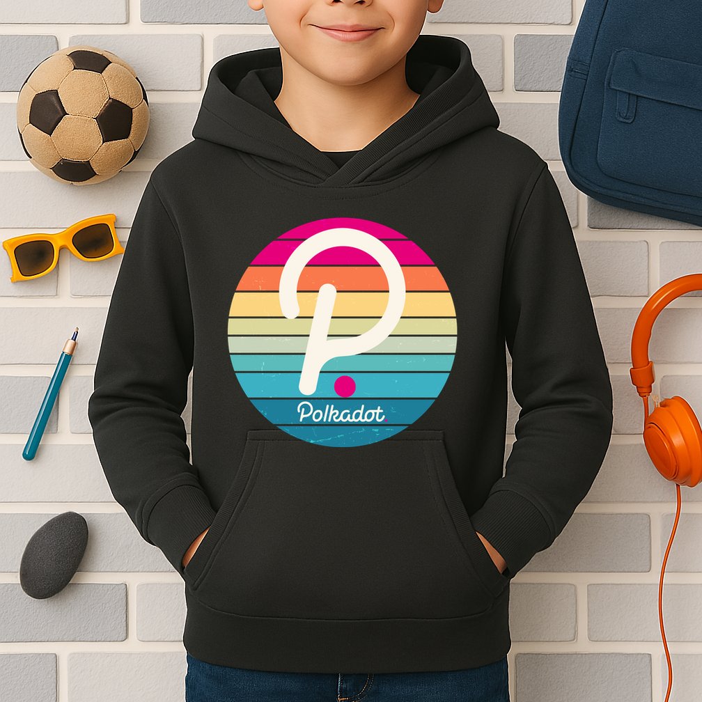 Vintage Polkadot Crypto Currency Logo Kids Hoodie