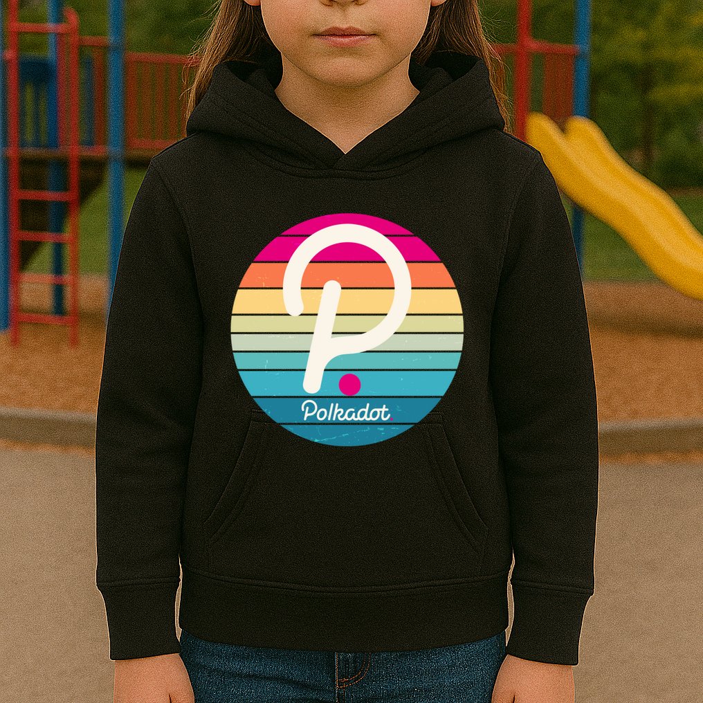 Vintage Polkadot Crypto Currency Logo Kids Hoodie