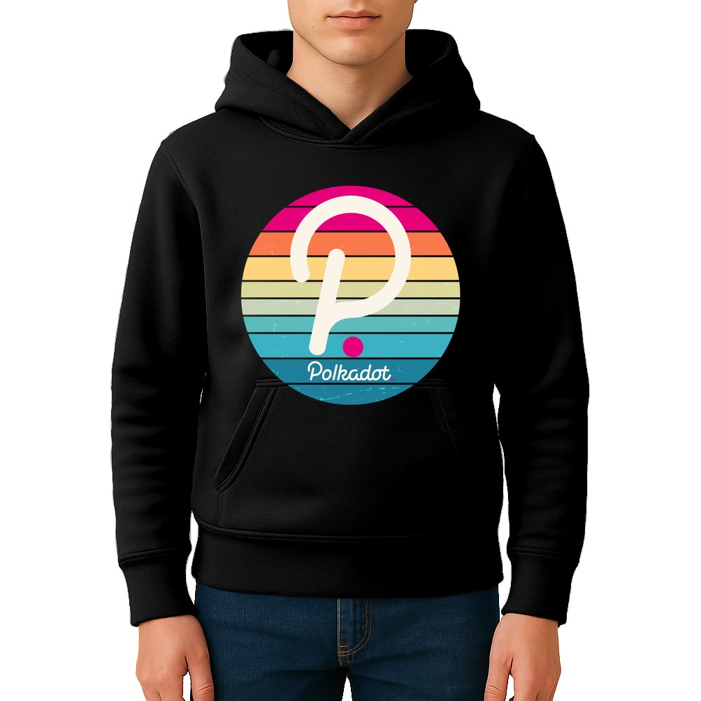 Vintage Polkadot Crypto Currency Logo Kids Hoodie