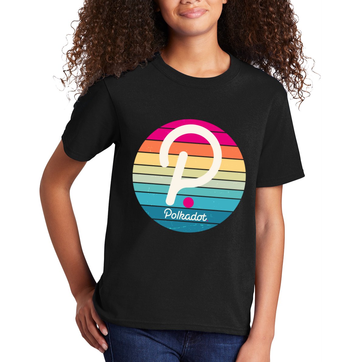 Vintage Polkadot Crypto Currency Logo Kids T-Shirt