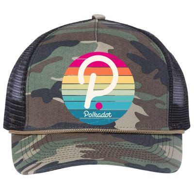 Vintage Polkadot Crypto Currency Logo Retro Rope Trucker Hat Cap