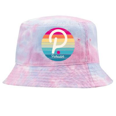 Vintage Polkadot Crypto Currency Logo Tie-Dyed Bucket Hat