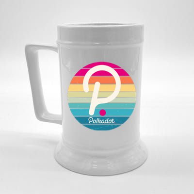 Vintage Polkadot Crypto Currency Logo Beer Stein