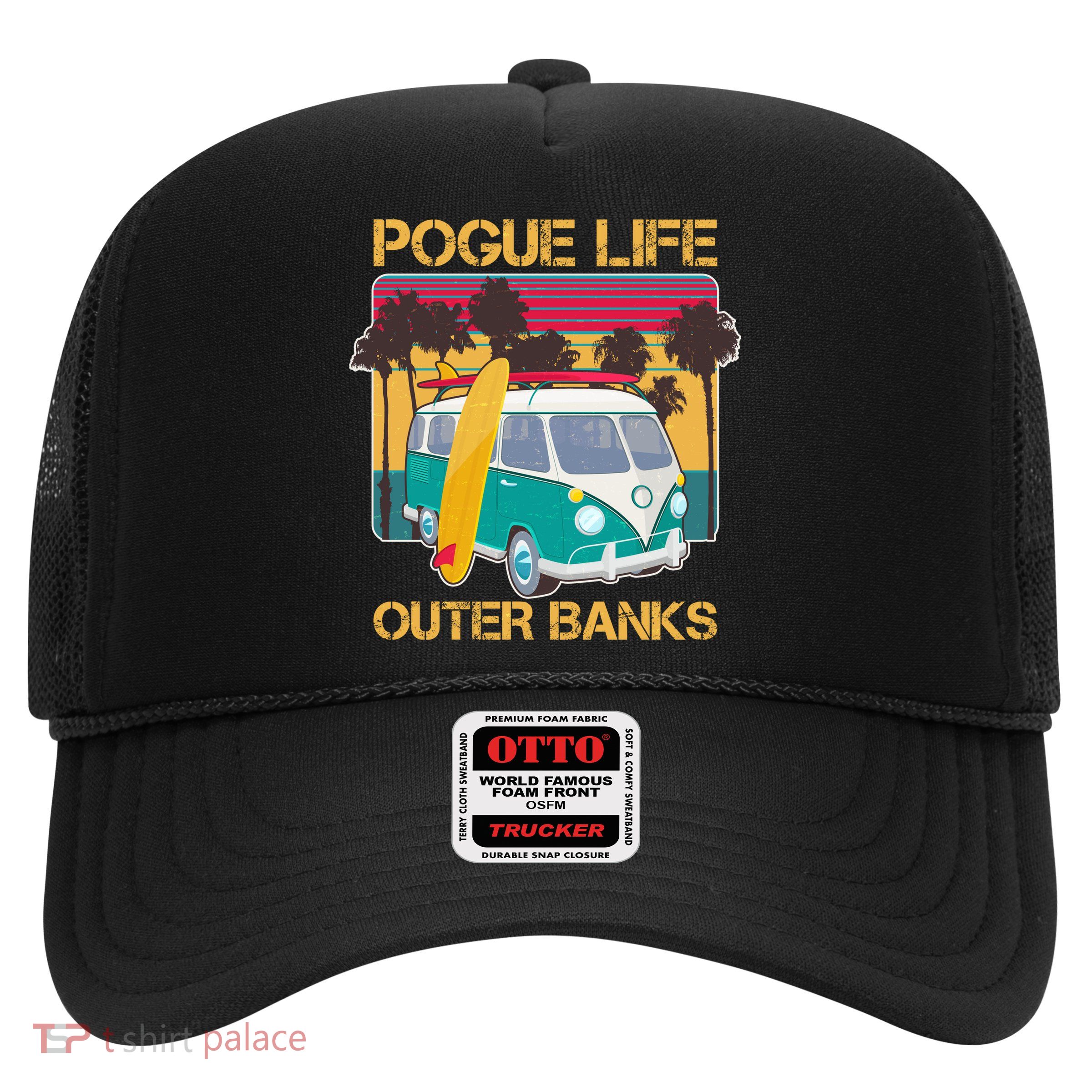 Vintage Pouge Life Outer Bank Beach Trucker Hat