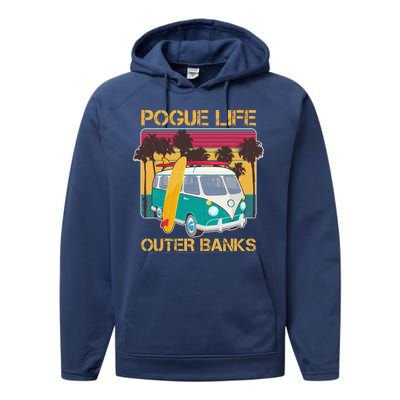 Vintage Pouge Life Outer Bank Beach Performance Fleece Hoodie