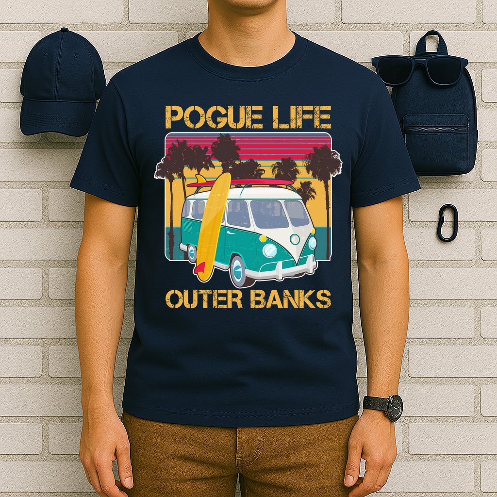 Vintage Pouge Life Outer Bank Beach T-Shirt