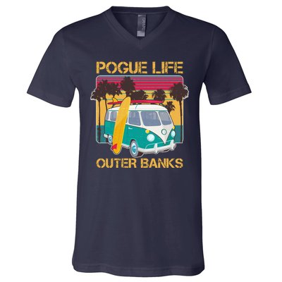 Vintage Pouge Life Outer Bank Beach V-Neck T-Shirt