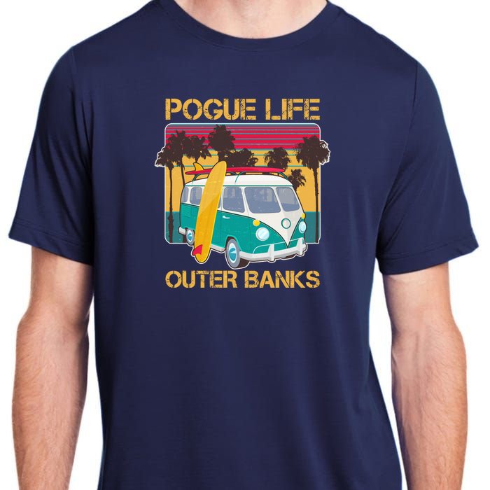 Vintage Pouge Life Outer Bank Beach Adult ChromaSoft Performance T-Shirt