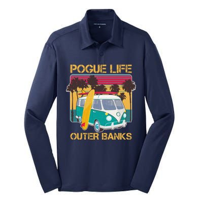 Vintage Pouge Life Outer Bank Beach Silk Touch Performance Long Sleeve Polo