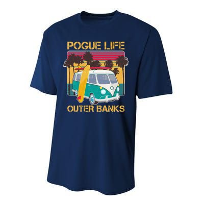 Vintage Pouge Life Outer Bank Beach Performance Sprint T-Shirt