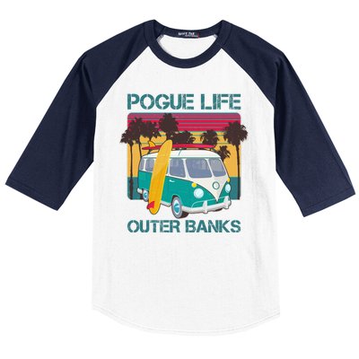 Vintage Pouge Life Outer Bank Beach Baseball Sleeve Shirt