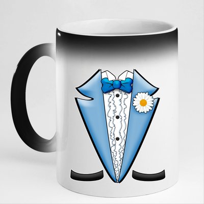 Vintage Powder Blue Suit Tuxedo Costume 11oz Black Color Changing Mug