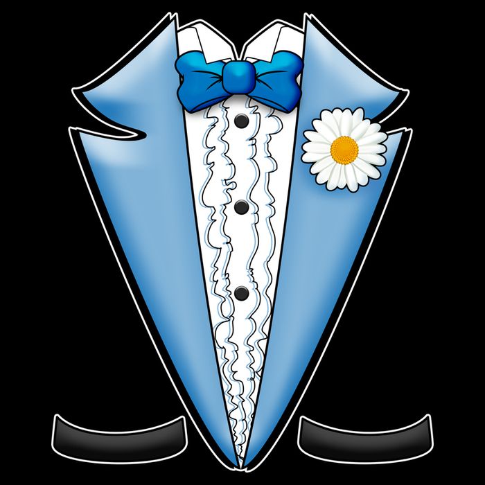 Vintage Powder Blue Suit Tuxedo Costume Apron