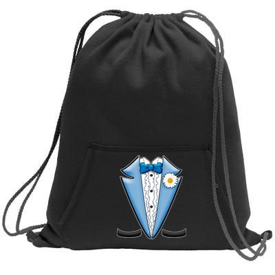 Vintage Powder Blue Suit Tuxedo Costume Sweatshirt Cinch Pack Bag