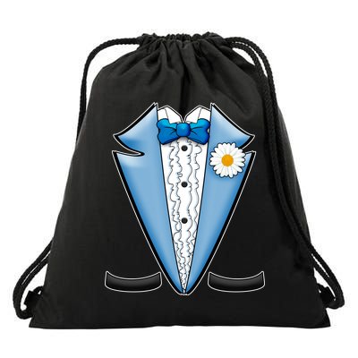 Vintage Powder Blue Suit Tuxedo Costume Drawstring Bag