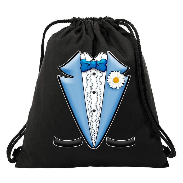 Vintage Powder Blue Suit Tuxedo Costume Drawstring Bag