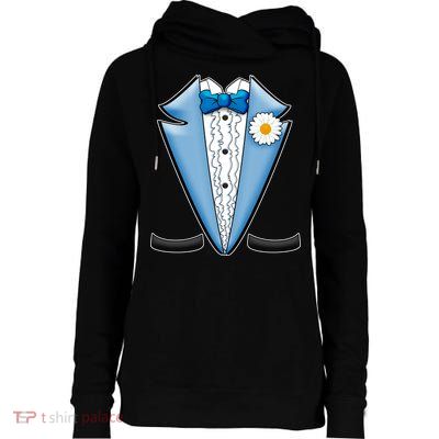 Vintage Powder Blue Suit Tuxedo Costume Womens Funnel Neck Pullover Hood
