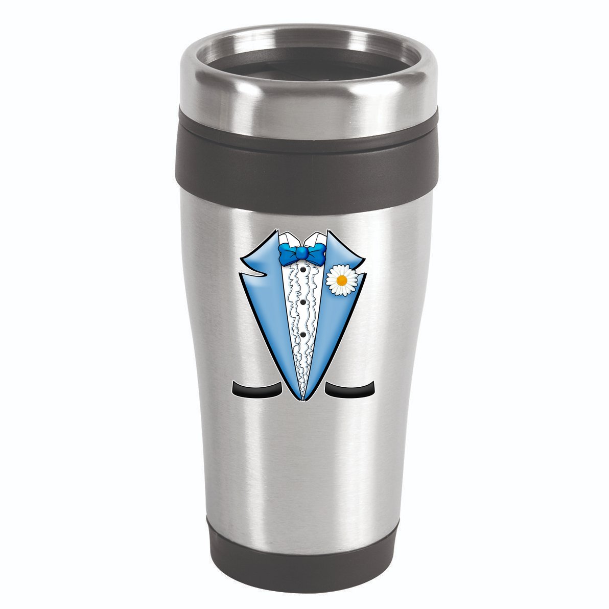 Vintage Powder Blue Suit Tuxedo Costume 16oz Travel Tumbler