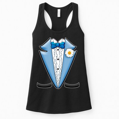 Vintage Powder Blue Suit Tuxedo Costume Womens Tank Top