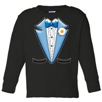 Vintage Powder Blue Suit Tuxedo Costume Toddler Long Sleeve Shirt