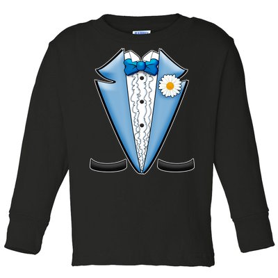 Vintage Powder Blue Suit Tuxedo Costume Toddler Long Sleeve Shirt