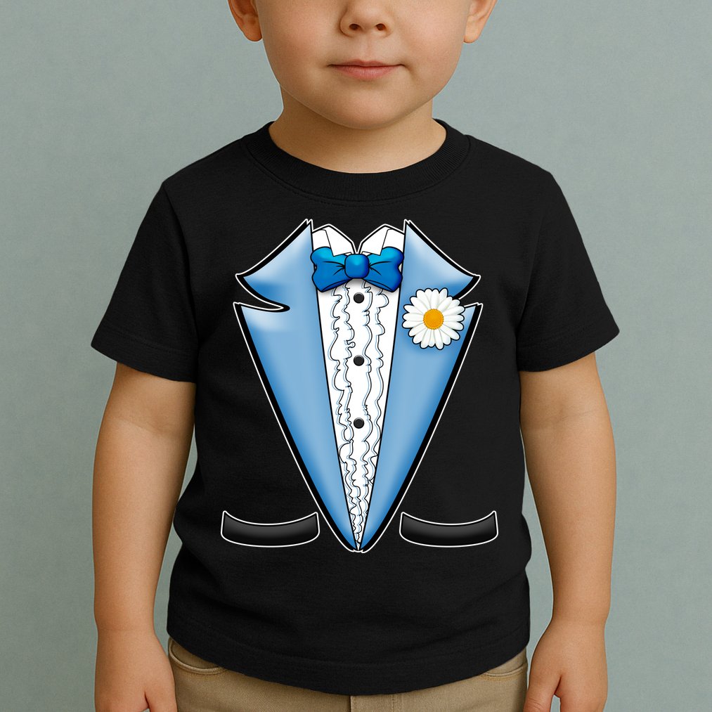 Vintage Powder Blue Suit Tuxedo Costume Toddler T-Shirt