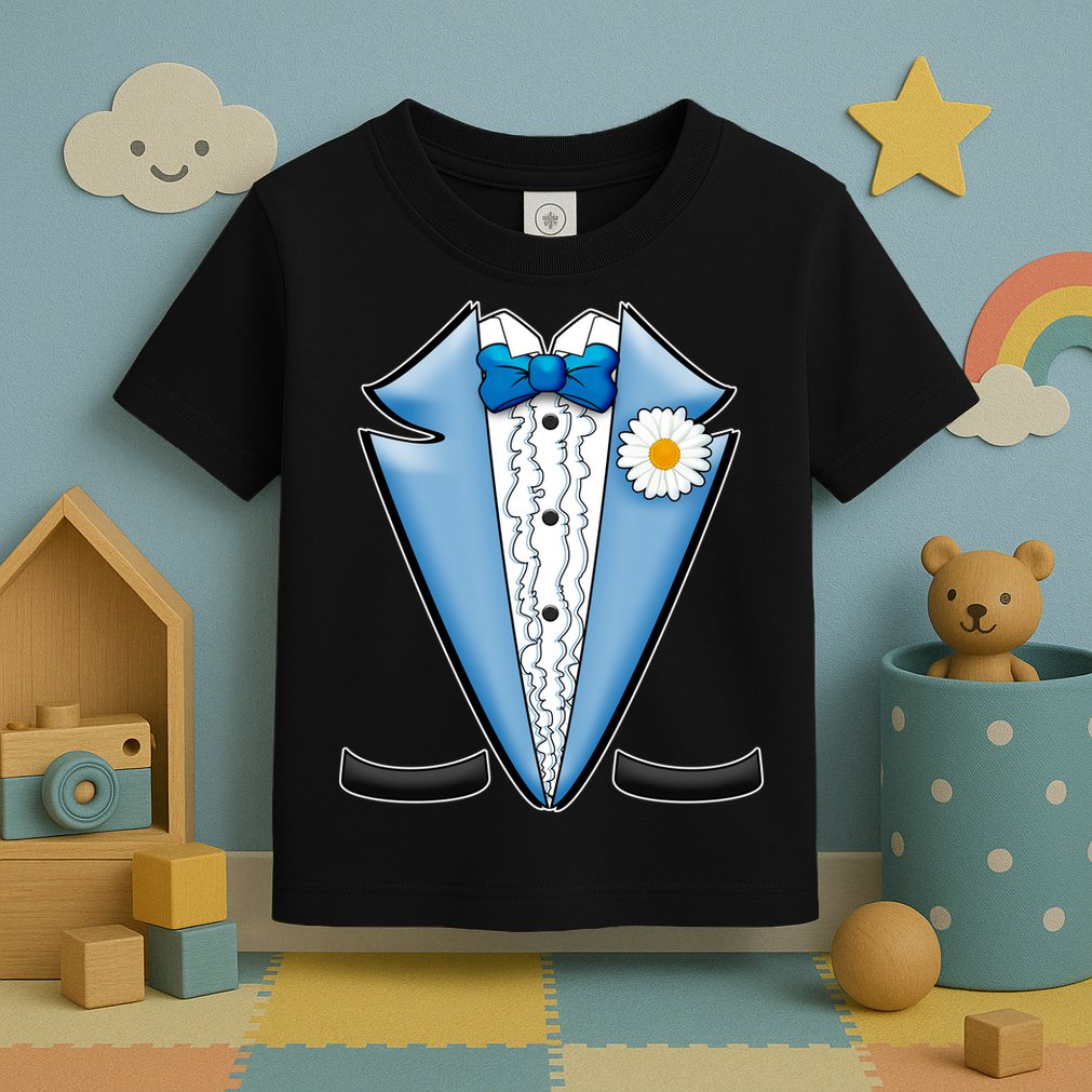 Vintage Powder Blue Suit Tuxedo Costume Toddler T-Shirt
