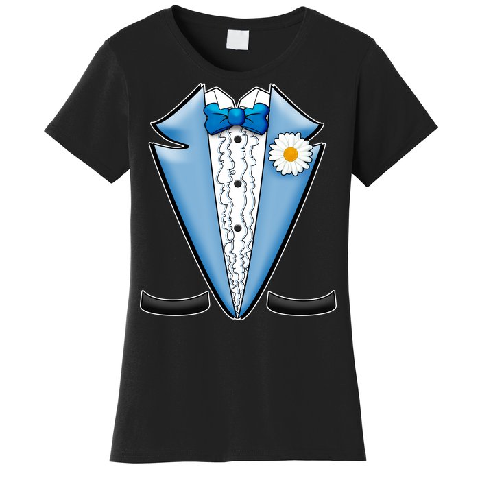 Vintage Powder Blue Suit Tuxedo Costume Women's T-Shirt