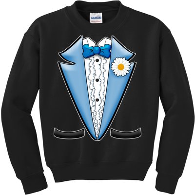 Vintage Powder Blue Suit Tuxedo Costume Kids Sweatshirt