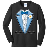 Vintage Powder Blue Suit Tuxedo Costume Kids Long Sleeve Shirt