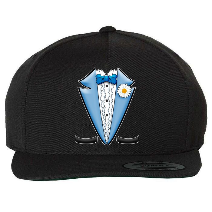 Vintage Powder Blue Suit Tuxedo Costume Wool Snapback Cap