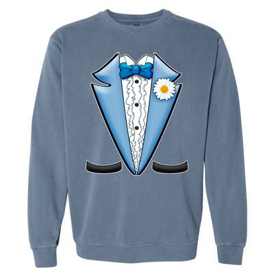 Vintage Powder Blue Suit Tuxedo Costume Garment-Dyed Sweatshirt