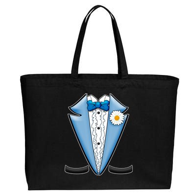 Vintage Powder Blue Suit Tuxedo Costume Cotton Canvas Jumbo Tote